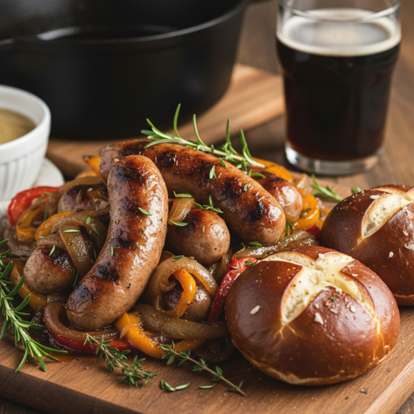 Savory Slow-Cooked Beer Brats recipe