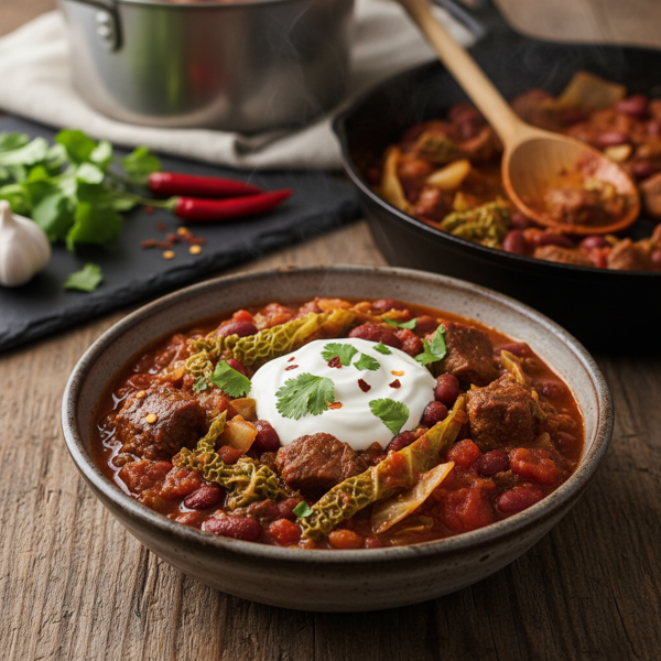 Savory Slow-Cooked Cabbage & Beef Chili recipe
