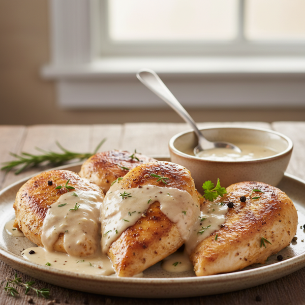 Savory Slow-Cooked Chicken Breasts with Creamy Gravy recipe