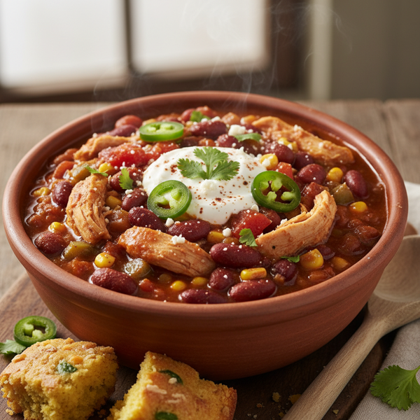 Savory Slow-Cooked Chicken Chili Delight recipe
