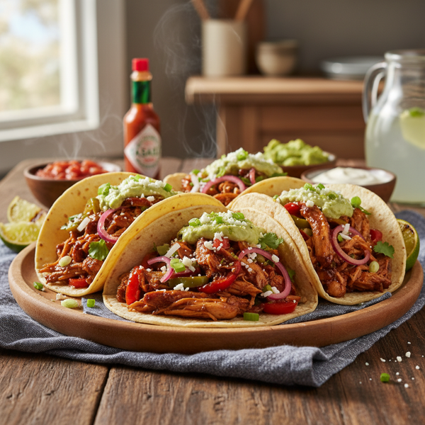Savory Slow-Cooked Chicken Tacos recipe