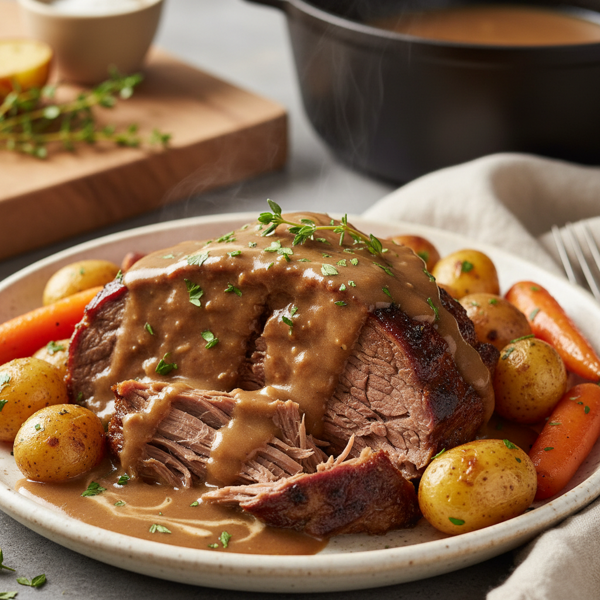 Savory Slow-Cooked Chuck Roast with Creamy Gravy recipe