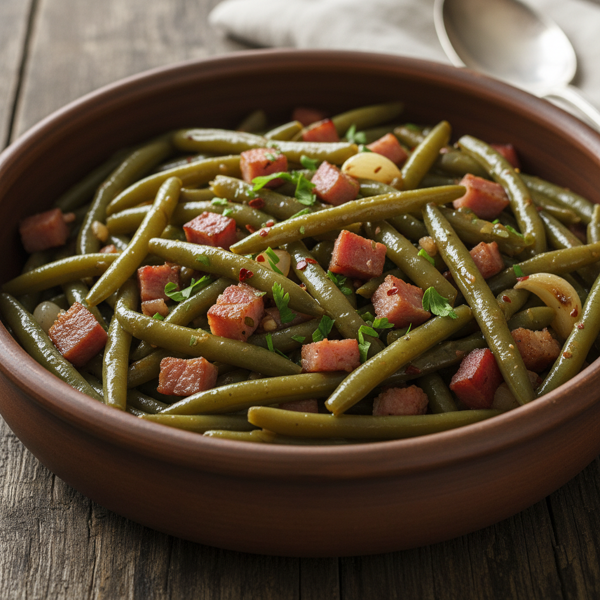 Savory Slow-Cooked Green Beans with Ham recipe
