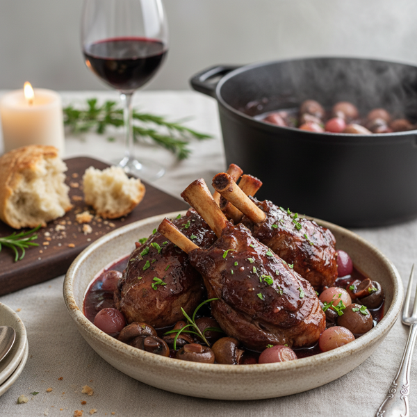 Savory Slow-Cooked Lamb Shanks Braised in Rich Red Wine recipe