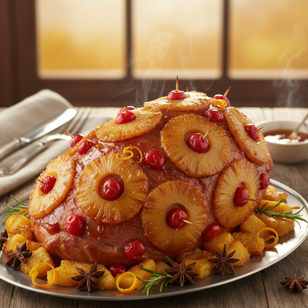 Savory Slow-Cooked Pineapple Glazed Ham recipe
