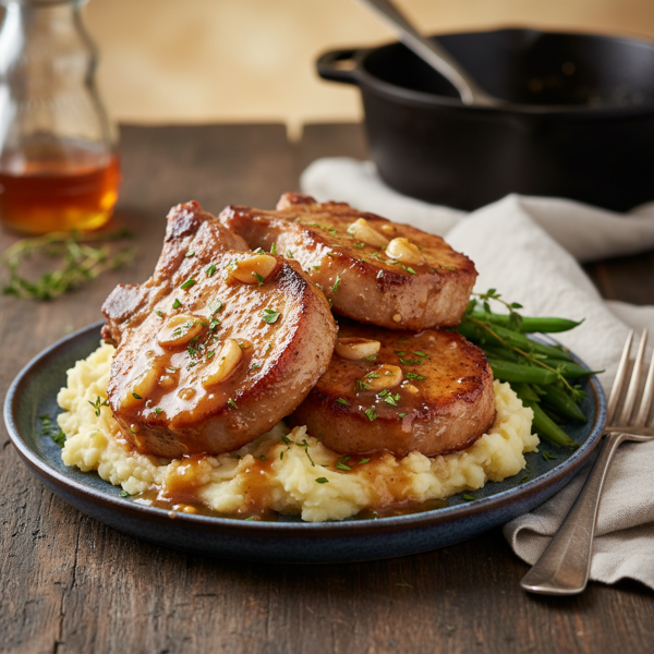 Savory Slow-Cooked Pork Chops with Honey Garlic Gravy recipe