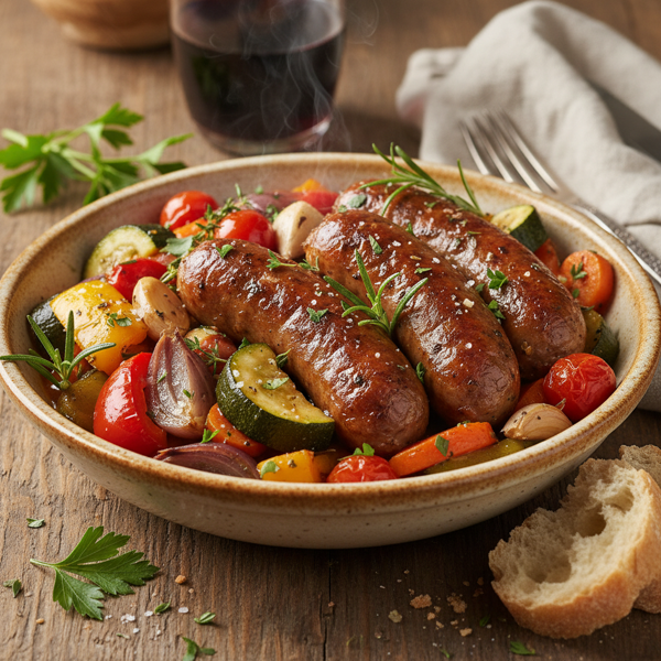 Savory Slow-Cooked Sausage and Veggie Medley recipe