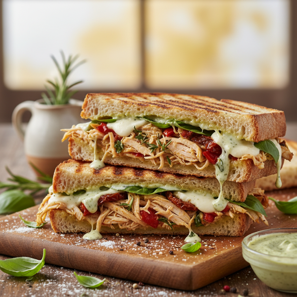 Savory Slow-Cooked Tuscan Chicken Panini recipe