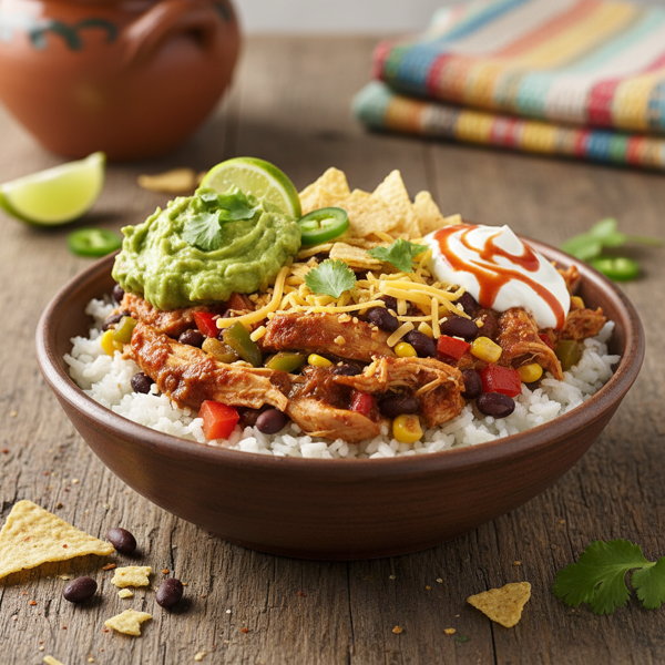 Savory Slow-Cooker Chicken Burrito Bowls recipe