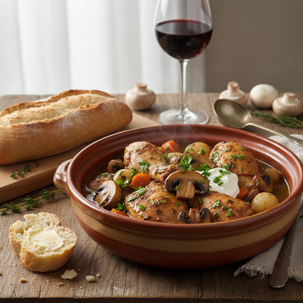 Savory Slow-Cooker Chicken Chasseur recipe