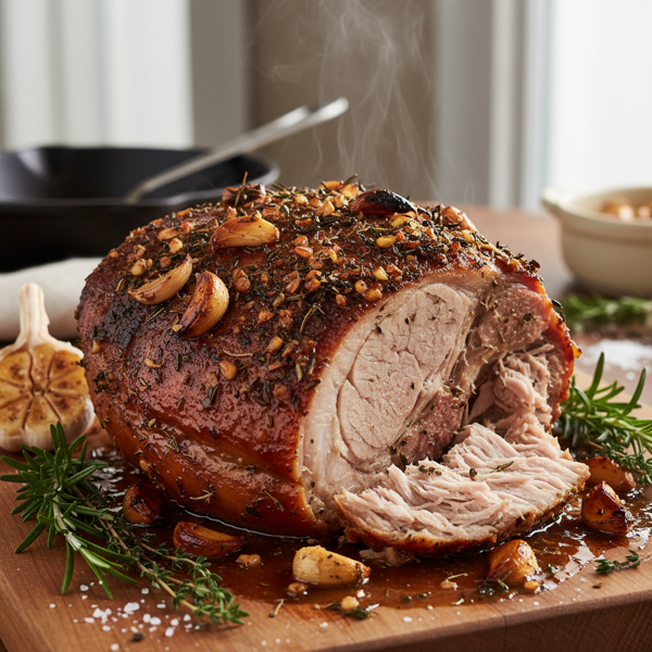 Savory Slow-Roast Garlic-Infused Pork Shoulder recipe