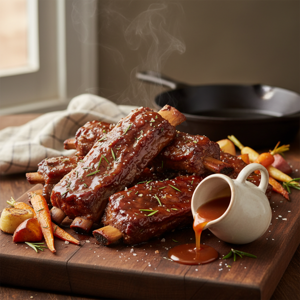 Savory Slow-Roasted Beef Ribs with Maple Glaze recipe