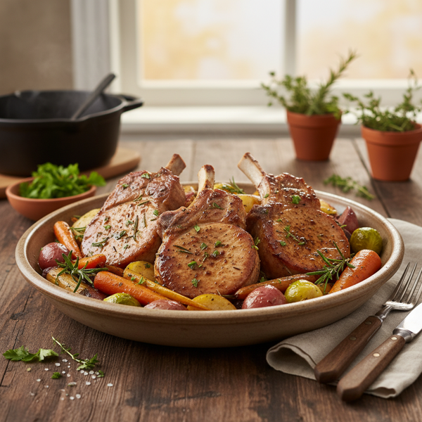 Savory Slow Cooked Pork Chops with Vegetables recipe