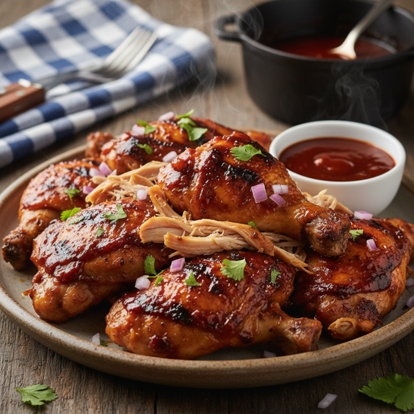 Savory Slow Cooker BBQ Chicken Thighs recipe