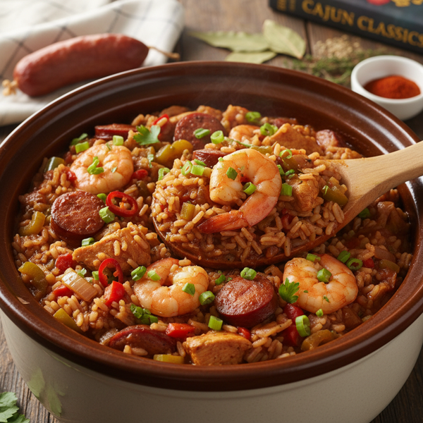 Savory Slow Cooker Cajun Jambalaya recipe