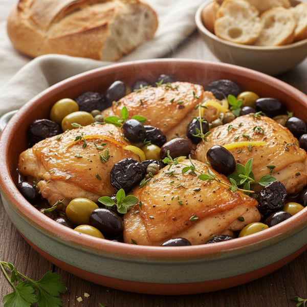 Savory Slow Cooker Chicken Marbella with Olives and Prunes recipe