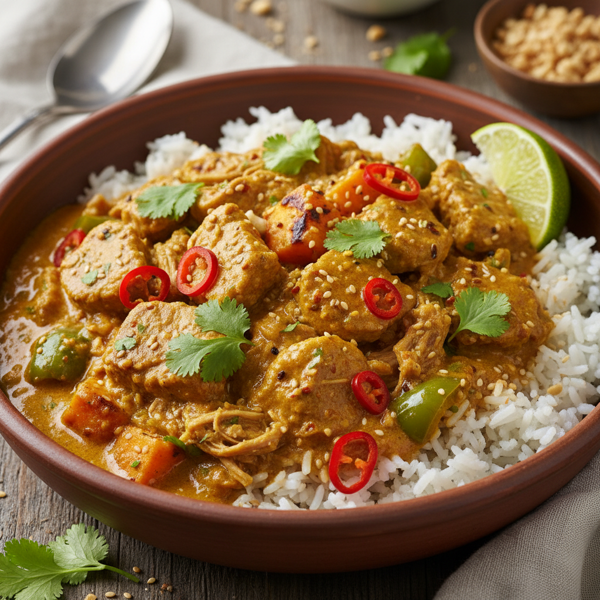 Savory Slow Cooker Coconut Curry Pork recipe