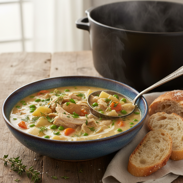 Savory Slow Cooker Creamy Herb Chicken Stew recipe