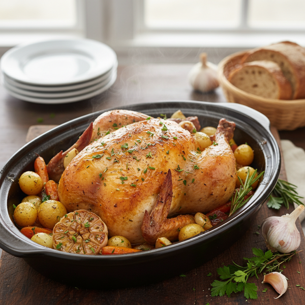 Savory Slow Cooker Garlic Herb Chicken recipe