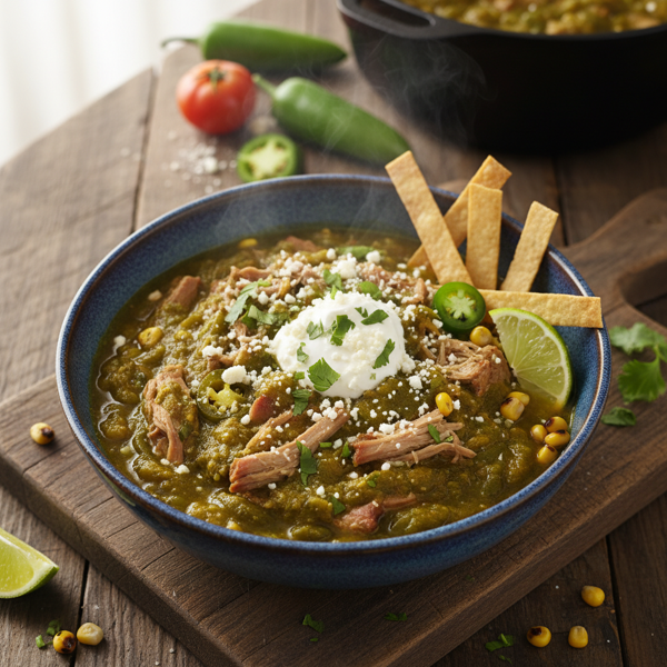 Savory Slow Cooker Pork Chili Verde recipe
