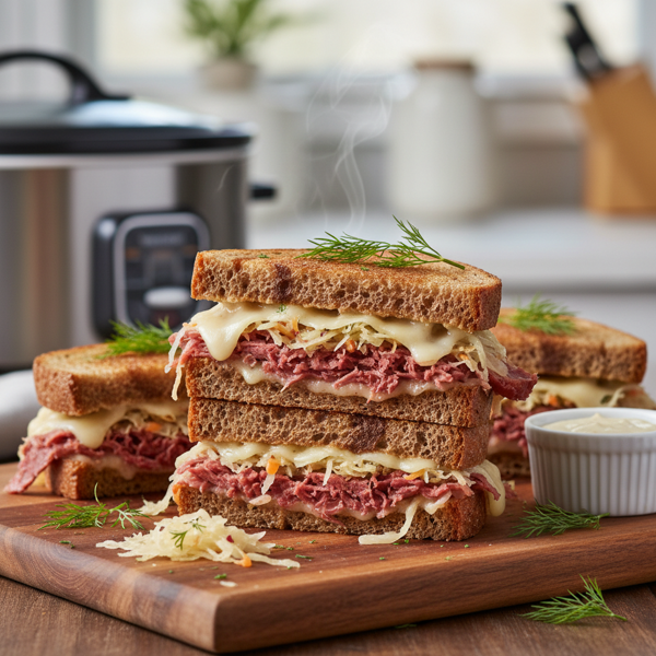 Savory Slow Cooker Reuben Melts recipe