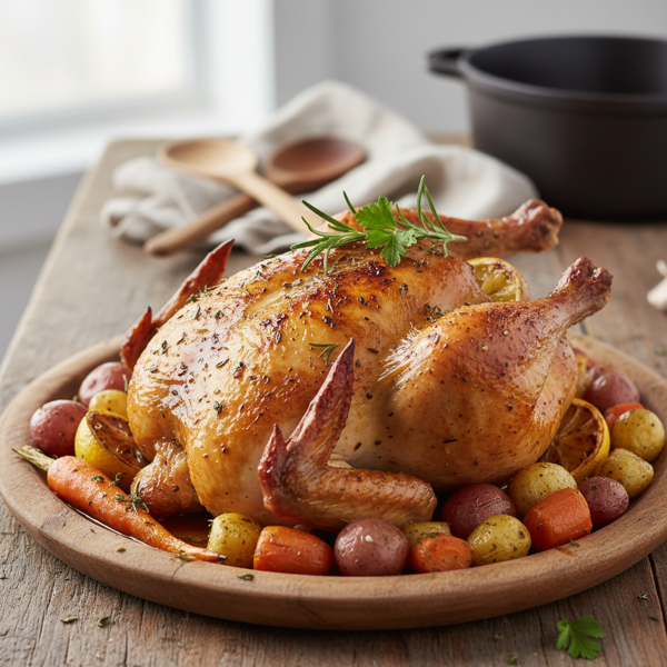 Savory Slow Cooker Rotisserie-Style Chicken recipe