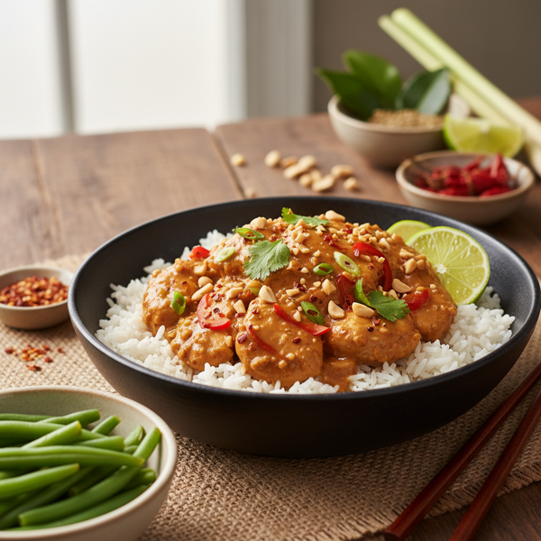 Savory Slow Cooker Thai-Style Peanut Chicken recipe
