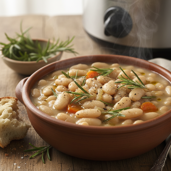 Savory Slow Cooker White Kidney Bean Stew with Rosemary recipe