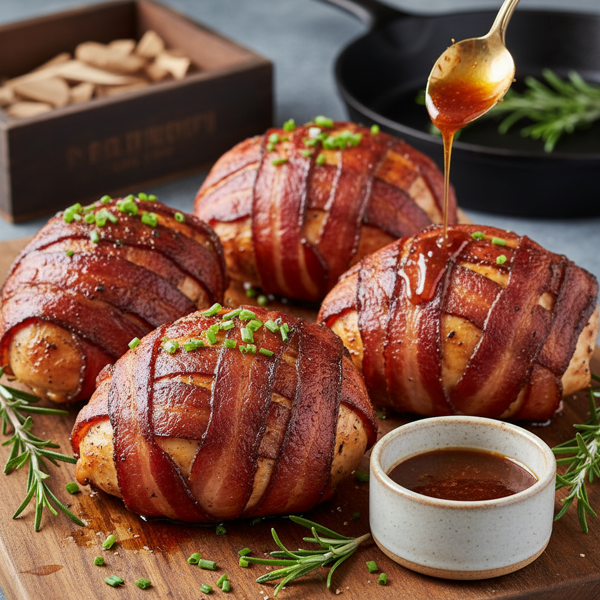 Savory Smoked Bacon-Wrapped Chicken Breasts recipe