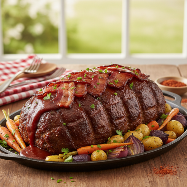 Savory Smoked Barbecue Meatloaf Deluxe recipe