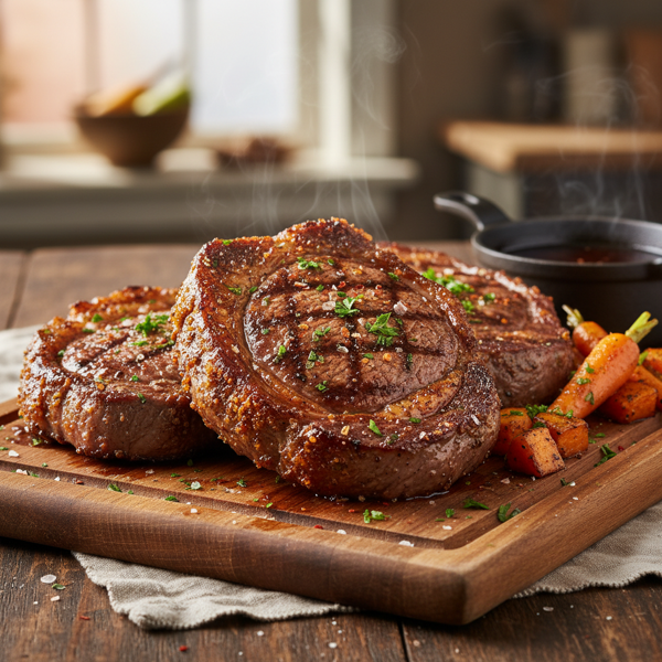 Savory Smoked Paprika Rib Eye Steaks with Sweet Crust recipe