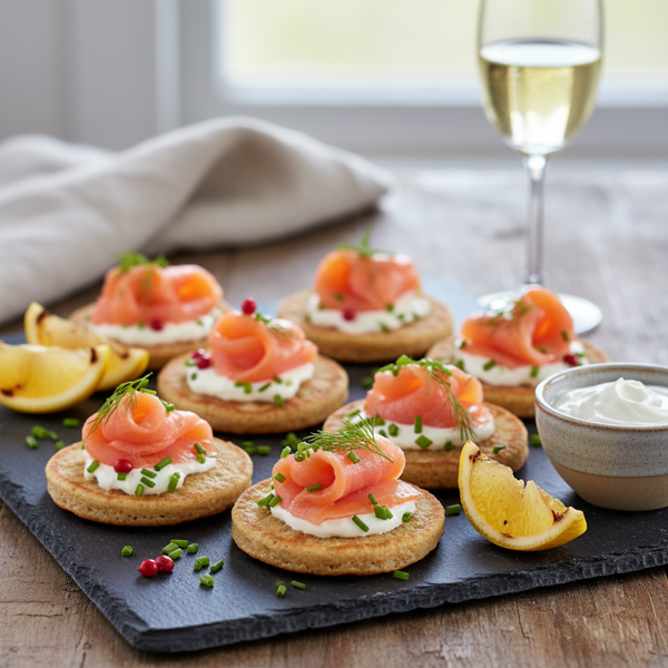 Savory Smoked Salmon Blinis recipe