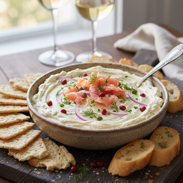 Savory Smoked Salmon Cream Cheese Dip recipe