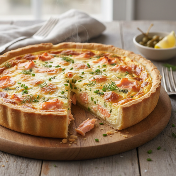 Savory Smoked Salmon and Gruyere Quiche recipe