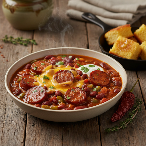 Savory Smoked Sausage Chili Delight recipe