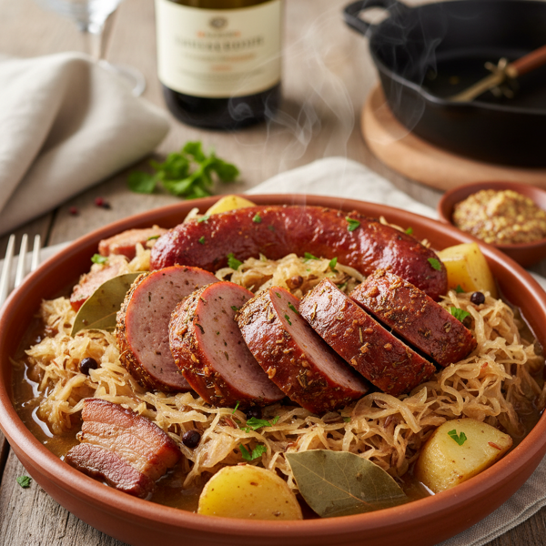 Savory Smoked Sausage Choucroute recipe