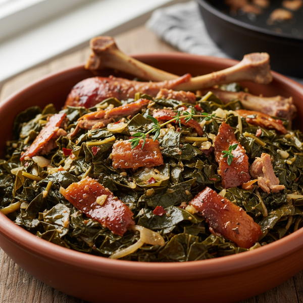 Savory Smoked Turkey Collard Greens recipe