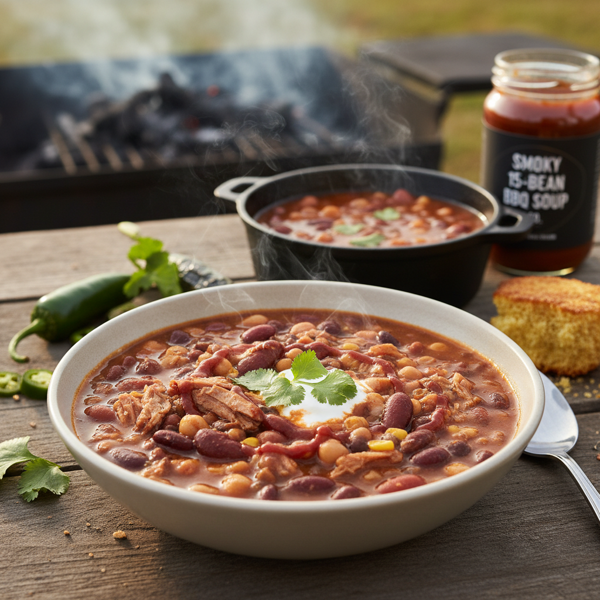 Savory Smoky 15-Bean Barbecue Soup recipe