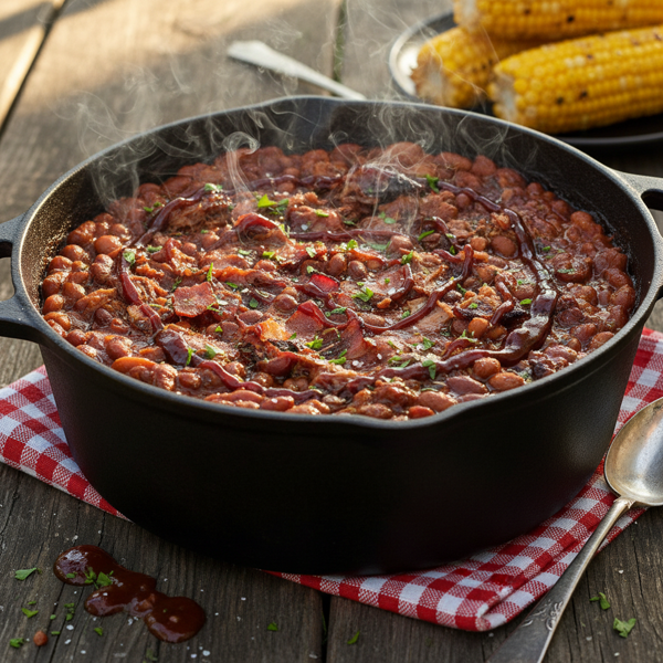 Savory Smoky BBQ Baked Beans recipe