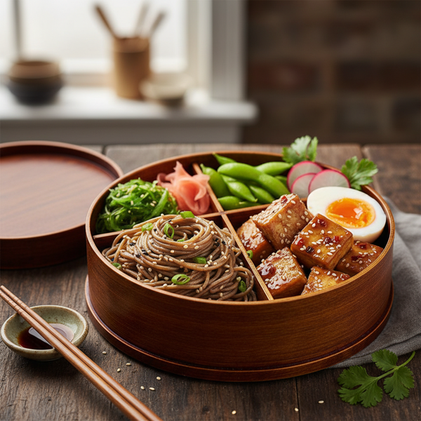Savory Soba Tofu Bento Bowl recipe