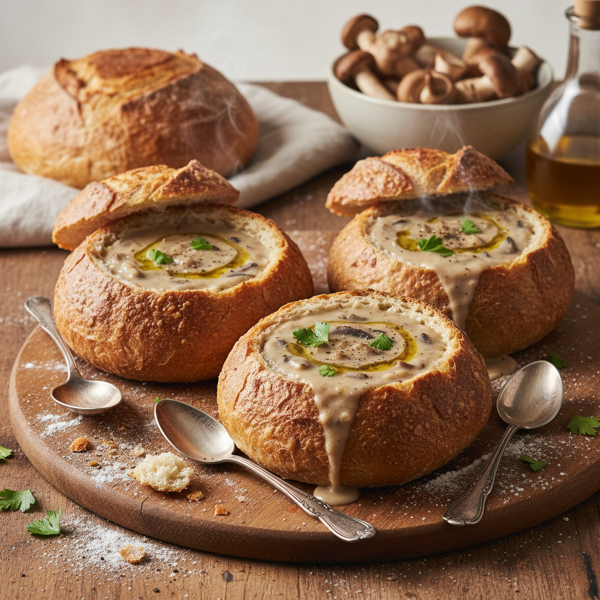 Savory Soup Sourdough Bowls recipe