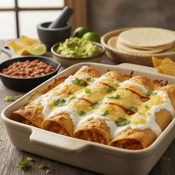 Savory Sour Cream Chicken Enchiladas recipe