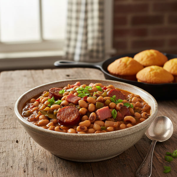 Savory Southern Creole Black-Eyed Peas recipe