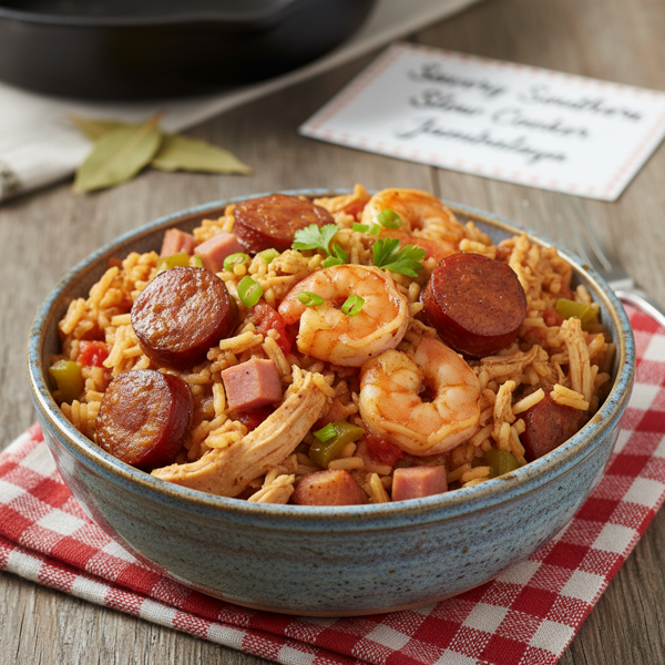 Savory Southern Slow Cooker Jambalaya recipe