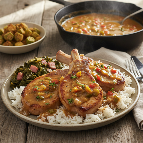 Savory Southern Smothered Pork Chops recipe