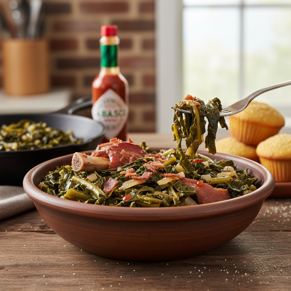 Savory Southern Style Collard Greens recipe