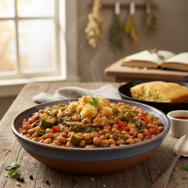 Savory Southern Vegetarian Black-Eyed Peas recipe