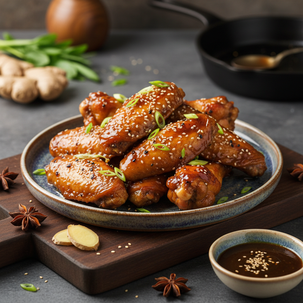 Savory Soy-Ginger Baked Chicken Wings recipe