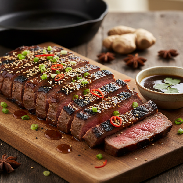 Savory Soy-Glazed Flank Steak recipe