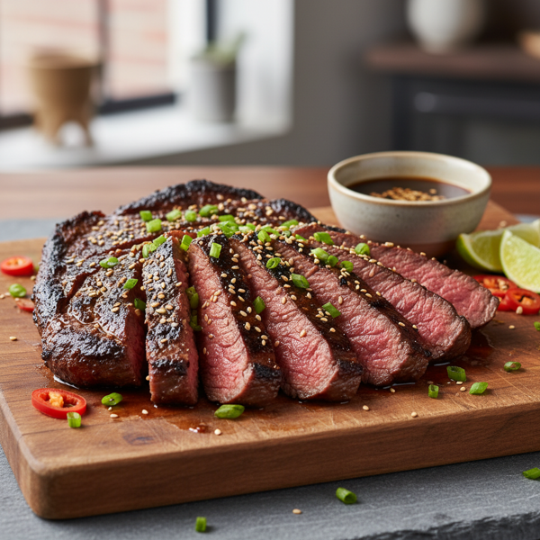 Savory Soy-Infused Skirt Steak recipe
